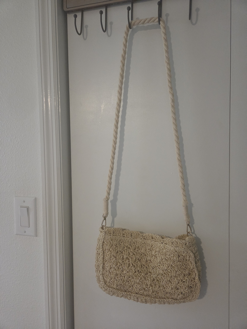 American Eagle Outfitters Cream Woven Crossbody Bag
